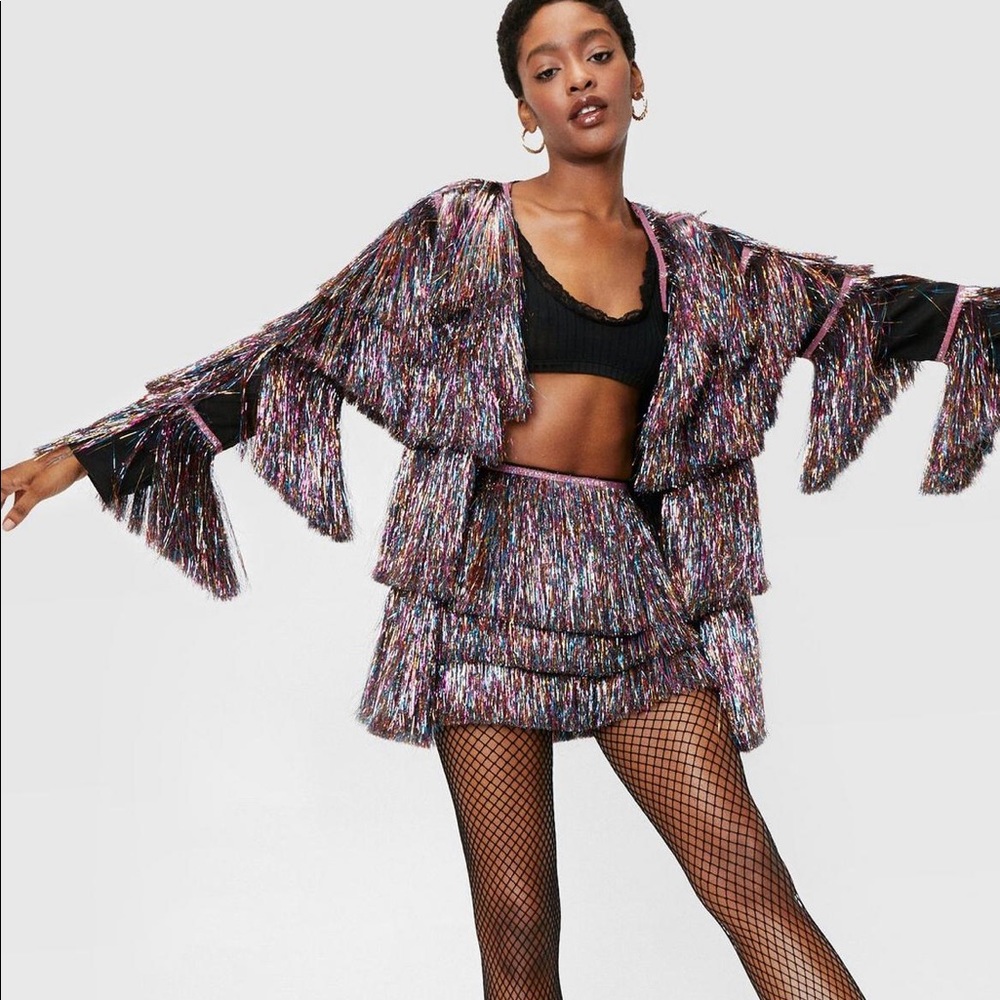 Nasty Gal Metallic Fringe Shorts
